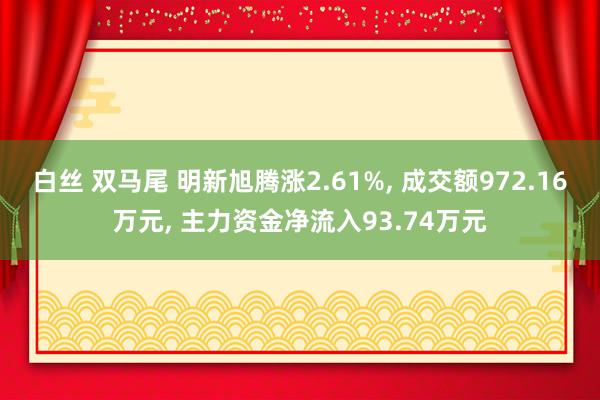 白丝 双马尾 明新旭腾涨2.61%， 成交额972.16万元， 主力资金净流入93.74万元