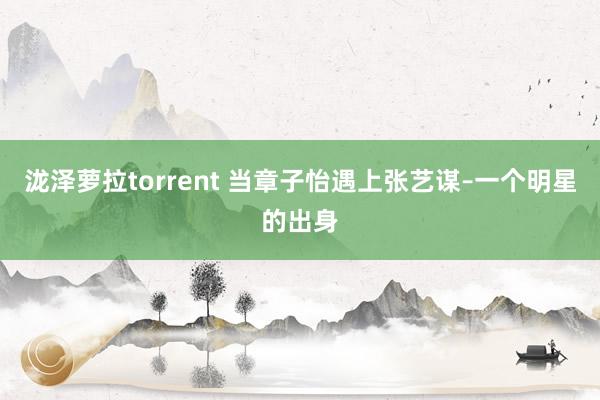 泷泽萝拉torrent 当章子怡遇上张艺谋–一个明星的出身