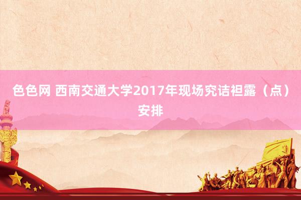 色色网 西南交通大学2017年现场究诘袒露（点）安排