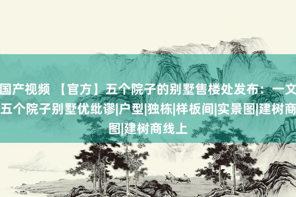 国产视频 【官方】五个院子的别墅售楼处发布：一文读懂五个院子别墅优纰谬|户型|独栋|样板间|实景图|建树商线上